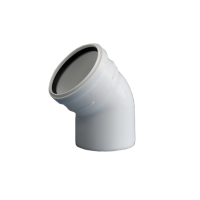 Отвод D50 45° малошумный белый